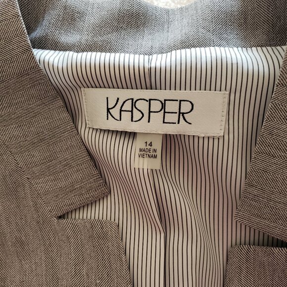 Kasper Stand Notch Collar Jacket Soft Gray Size 14 - Picture 8 of 8